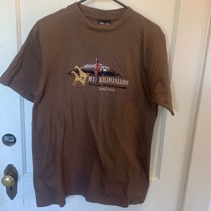 Women’s large brown embroidered Mt Kilimanjaro T-shirt